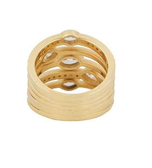 2.00ctw Marquise and Round Diamond Five Row Ring in 14K