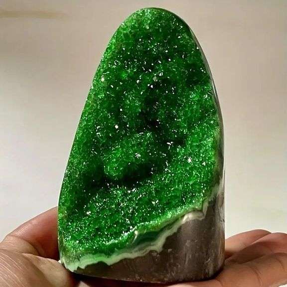 Green Crystal Quartz Cluster