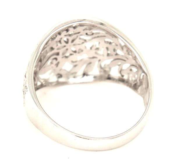 Stylish 18k White Gold Filigree Ring