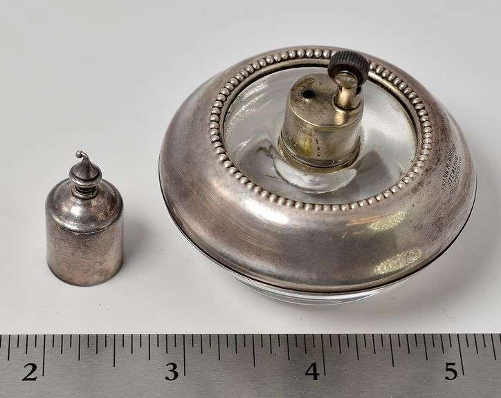 Vintage  Frank M. Whiting Sterling Silver and Glass Lighter