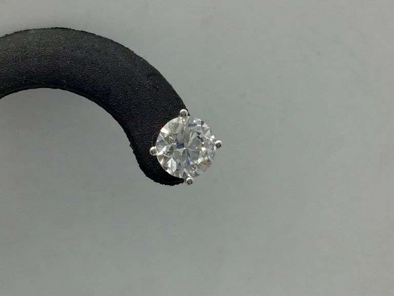 14K White Gold Round Brilliant Cut Lab Diamond Studs