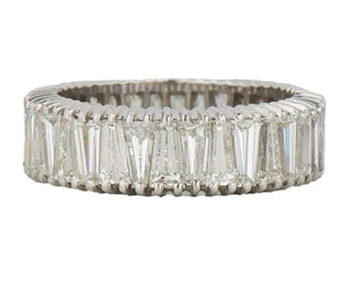5.75ctw Tapered Baguette Cut Diamond Eternity Wedding Band Ring in Platinum