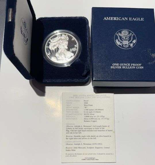 1996 Proof Silver Eagle Box & Paper