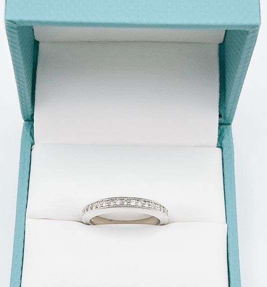 14kt Solid White Gold Diamond Band