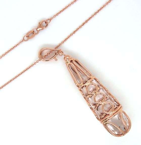 14kt Rose gold dangle pendant on chain