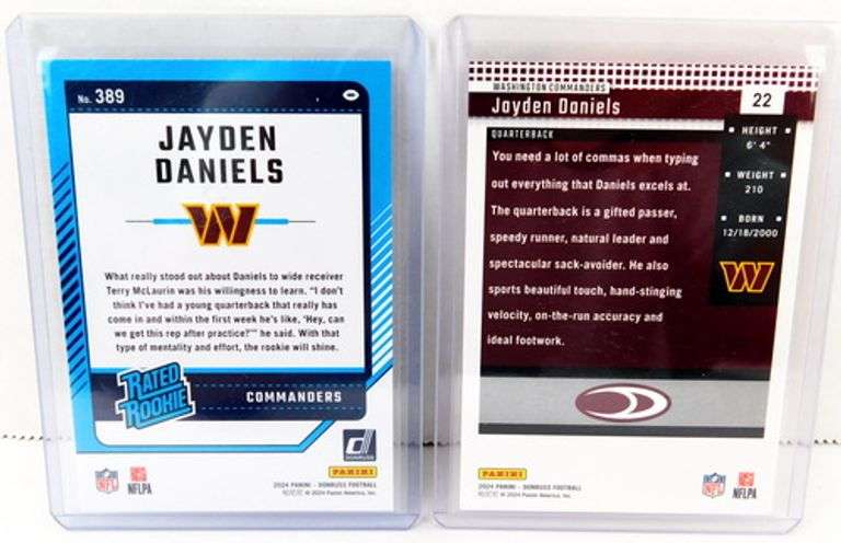2 Jayden Daniels Rookie Football Cards