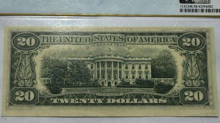 $20 1977 SF FRN PCGS 58 Overprint Misalignment Error