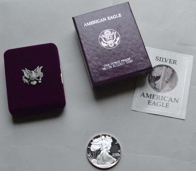 1987 S  Proof  Silver Eagle With Box and Paper