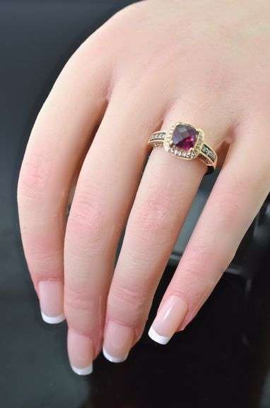 Modern 14K Rose Gold Garnet LeVian Ring