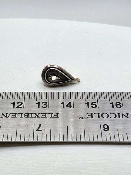 Great! Antique Russian from 1890's diamond on silver pendent.
