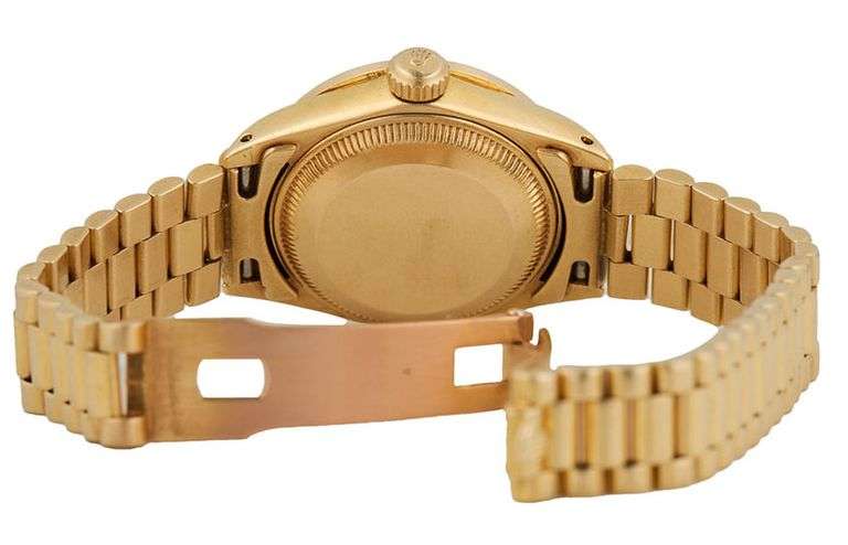 Rolex Date just 6917, 26mm, Aftermarket Diamond Bezel, 18K Yellow Gold Ladies Watch