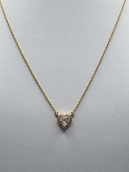 1.95ctw F, VVS1 lab grown diamond with 18" 14k gold pendent