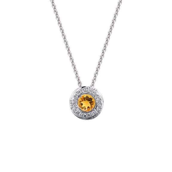 "Circle of life" In natural Citrine with dancing stone