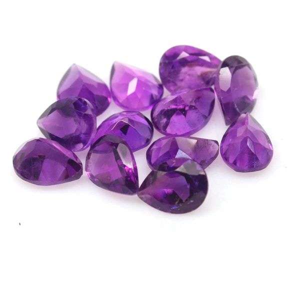 Royal purple! 12.50ct 8x6mm real Brazilian Amethyst set!