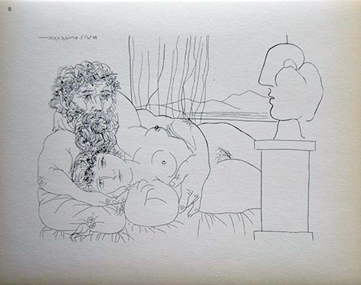 PABLO PICASSO, SCULPTOR AND RECLINING MODEL