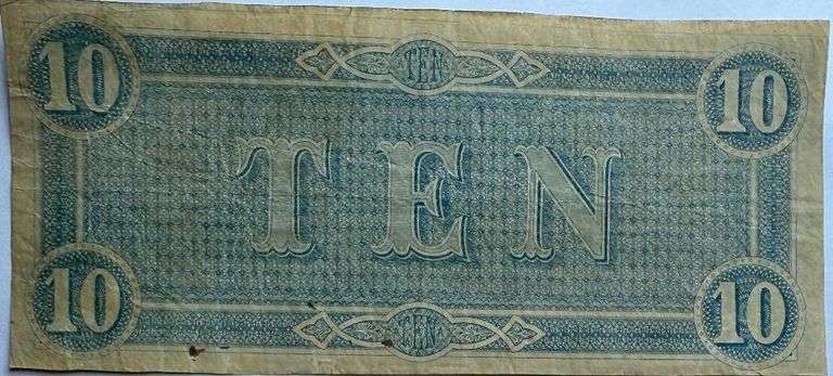 $10 CSA Note Feb 17 1864 Series.