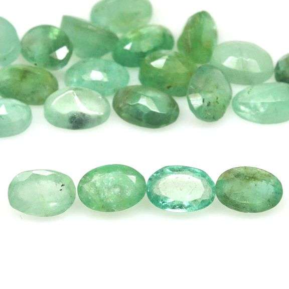 Heavy! 10.74ct light green REAL Zambian Emerald set!
