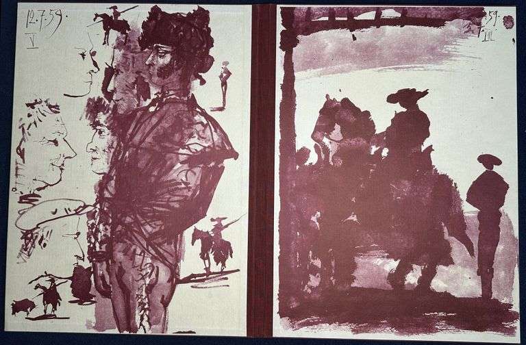 Investment! Original collection of Picasso, Toros Y Toreros. DeLuxe Edition with a signed lithograph