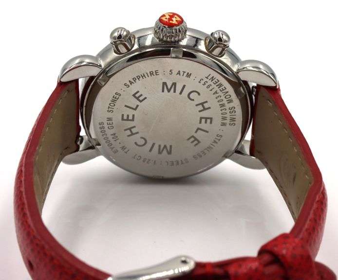 Michele CSX Carousel pink sapphire chronograph watch