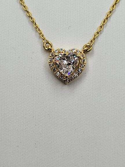0.70ctw F, VVS1 lab grown diamond with 18" 14k gold pendent