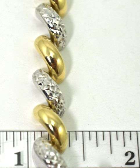 Eye-Catching 14K White & Yellow Gold San Marco Bracelet