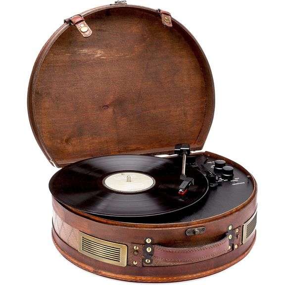 Wooden Suitcase Turntable Record Player