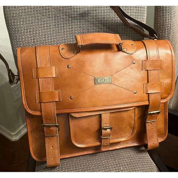 Genuine Leather Laptop Messenger Briefcase