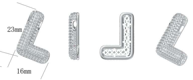 "Initial ‘L' Pendant Sterling Silver & Dancing Moissanite