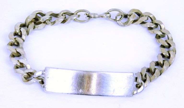Vintage Men's Heavy Sterling Silver I.D. Bracelet