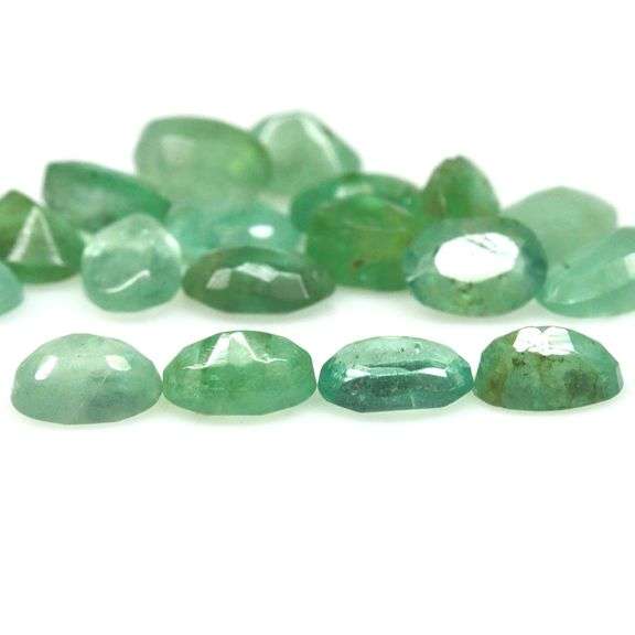 Heavy! 10.74ct light green REAL Zambian Emerald set!