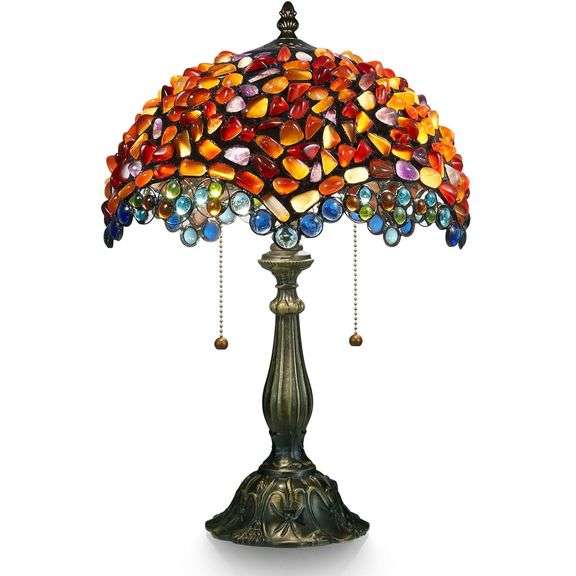 Agate Amber Stained Glass Table Lamp