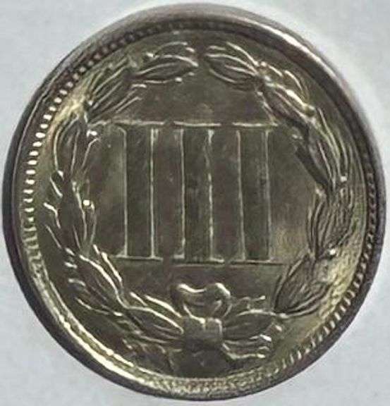 1881 BU 3 Cent Nickel