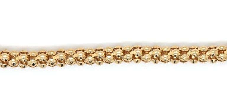 Attractive 14K YG Popcorn Link Bracelet