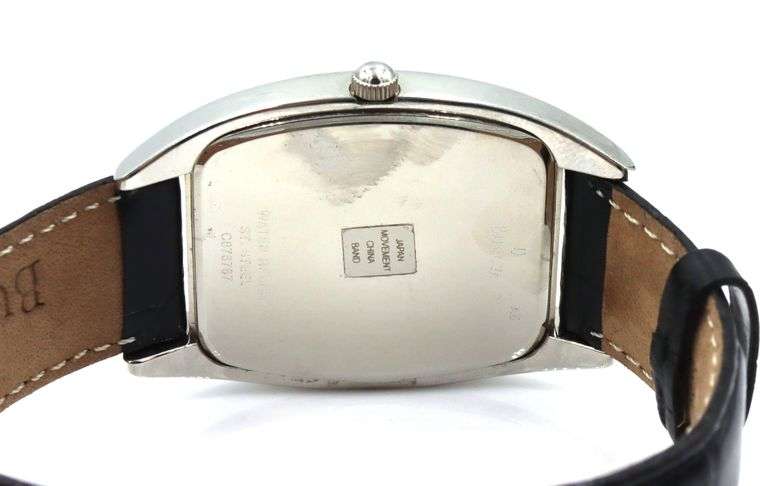 Bulova watch with black leather strap