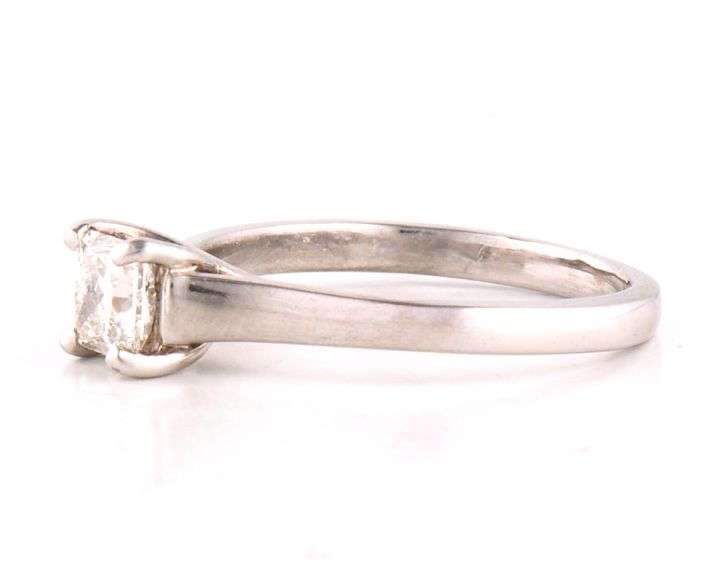 14kt White gold approximate 065ctw princess cut diamond engagement ring