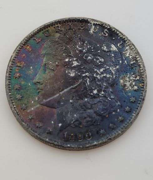 1890 O Morgan Silver Dollar, Toned