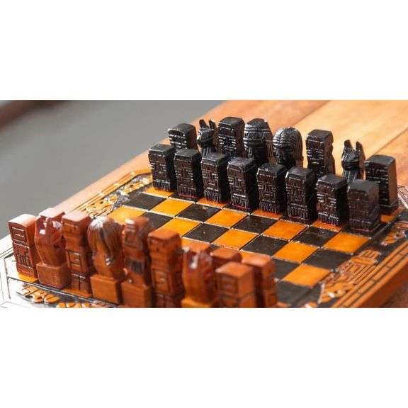 Hand-Carved Luxury Chess Set Premium Oak Wood