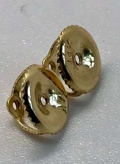 14K Yellow Gold Round Brilliant Cut Lab Diamond Cluster Earring