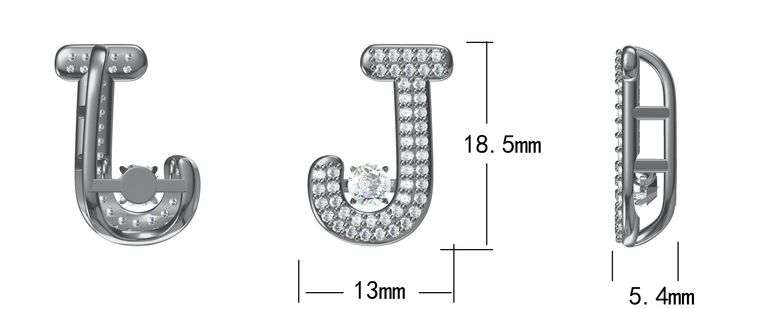 Initial ‘J’ Pendant – Sterling Silver & Dancing Moissanite