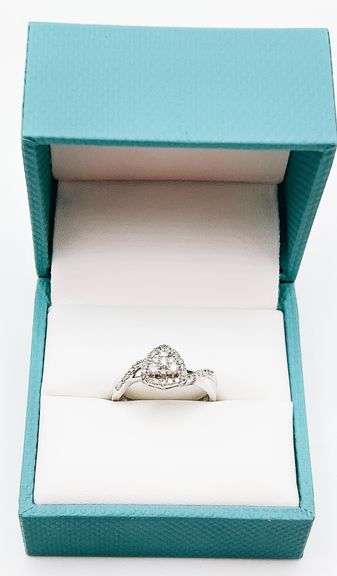 14kt Solid White Gold & Diamond Ring