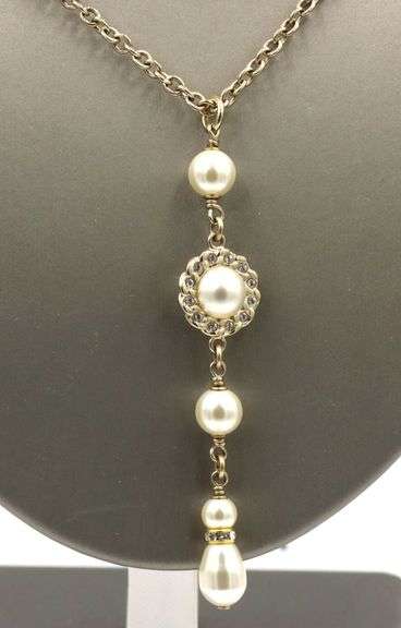 Chanel crystal and pearls coronation CC layered necklace