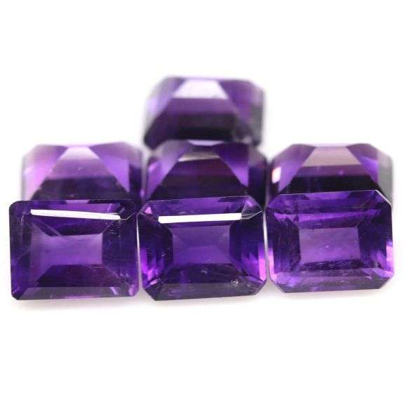 Royal purple! 17.06ct 9x7mm real Brazilian Amethyst set