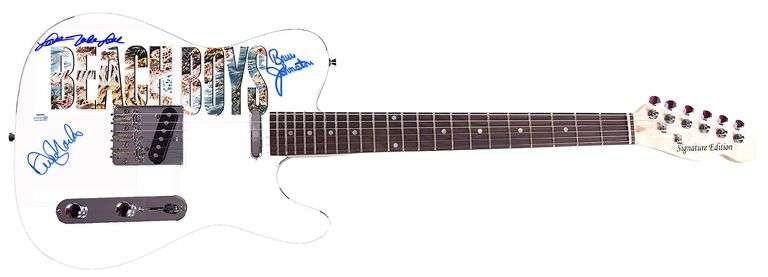 The Beach Boys Johnston Marks Mike Love Signed Graphics Guitar Exact Proof ACOA