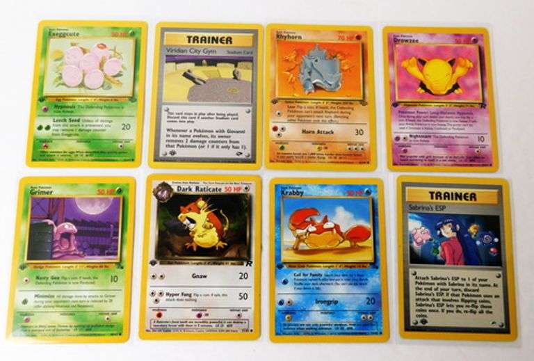 8 Pokémon 1999 1st Edition Trade Cards