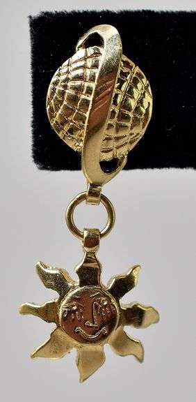 Out Of This World 14K Yellow Gold Moon and Star Dangle Earrings