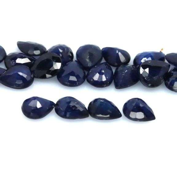 Heated only! 7.65ct pure ink blue Sapphire set from Madagascar