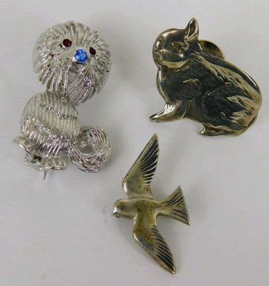 3 Vintage Sterling Silver Pins