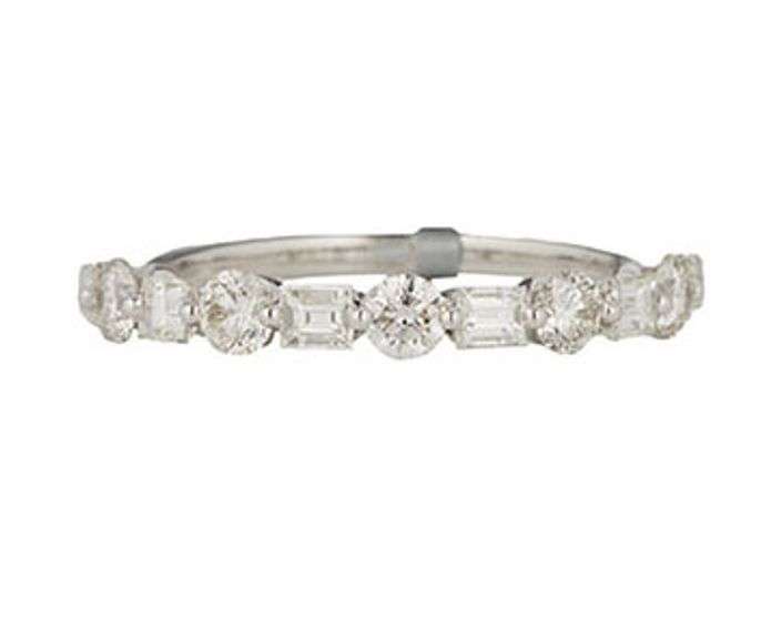 New 1.04ctw Baguette and Round Diamond Band Ring in 14K