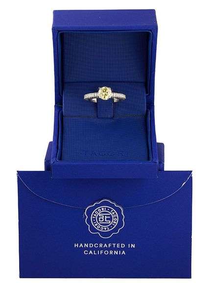 Tacori 1.15ctw Fancy Intense Yellow and White Diamond Straight Engagement Ring in Platinum