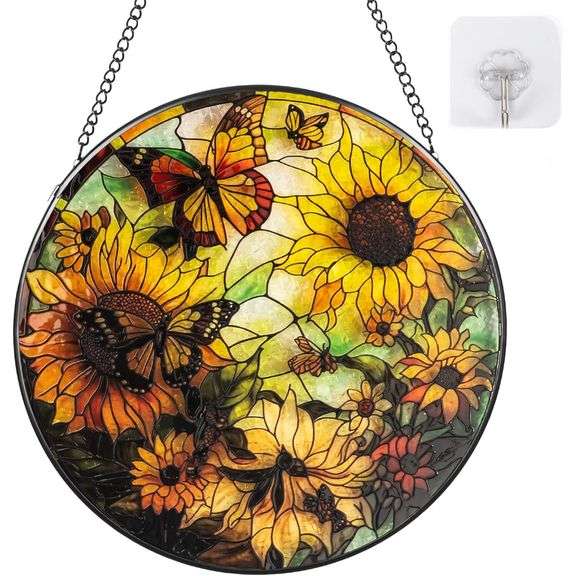 Sunflower Stained Glass Suncatcher